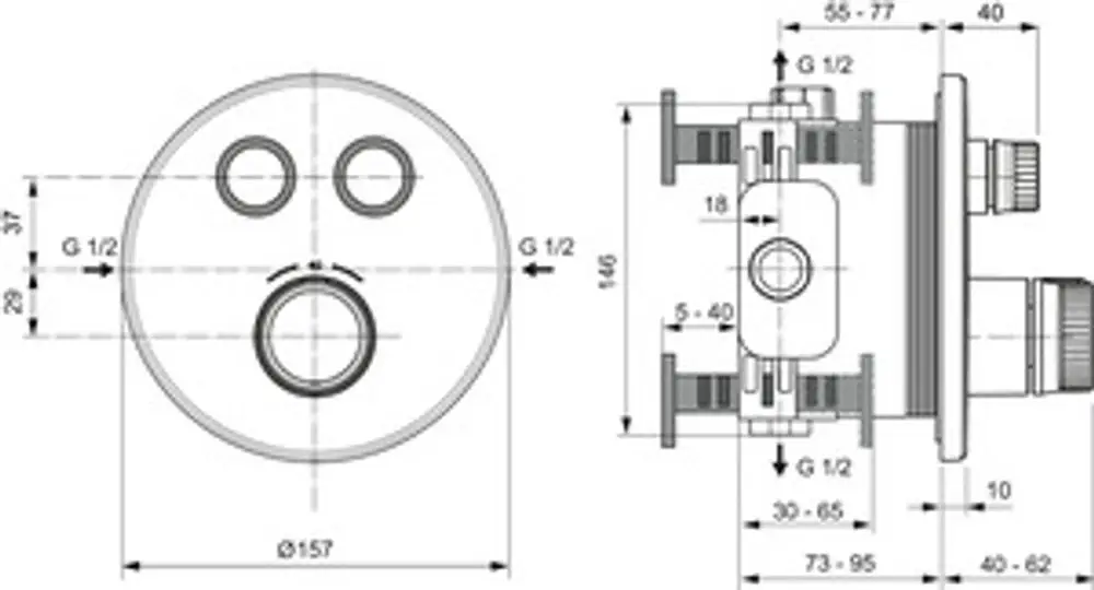 IS-Brausethermostat-UP-Ceratherm-Navigo-2-Verbraucher-Rund-Chrom-A7296AA gallery number 10